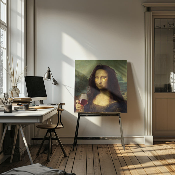 Monday Lisa by Artem Pozdniakov Square Canvas Print Art for Modern Home Decor. Decorate your office or living room with canvas artwork
