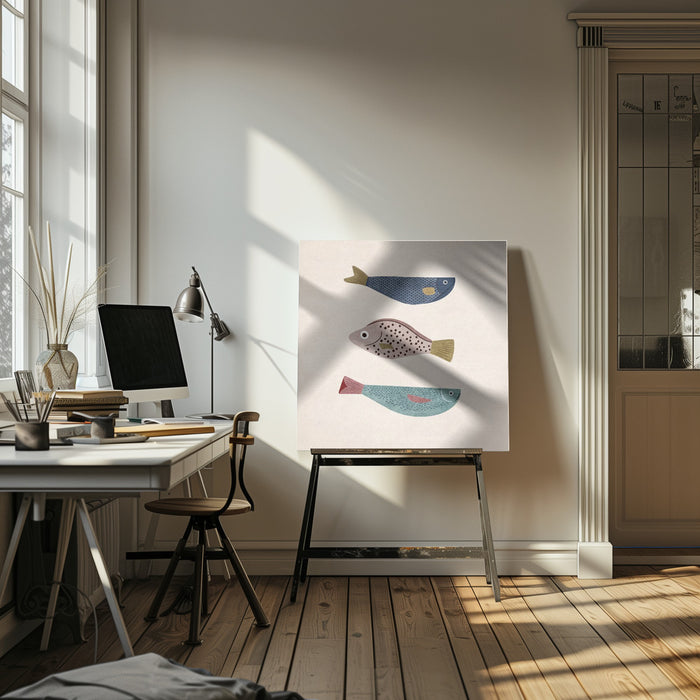 Paluklar 02 Square Canvas Art  Emel Tunaboylu 