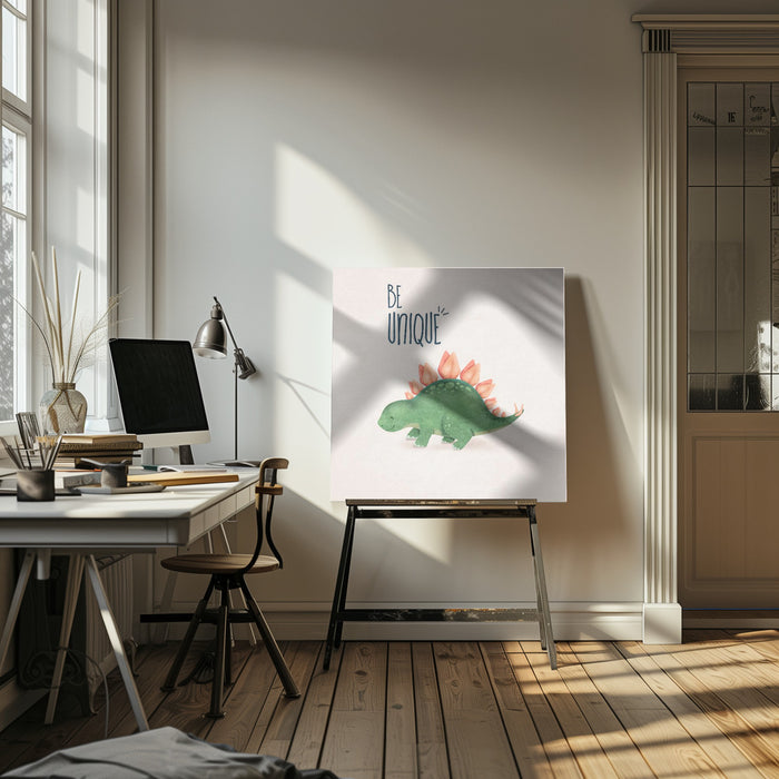 Dino Yaprak Sirtli Tatalos by Emel Tunaboylu Square Canvas Print Art for Modern Home Decor. Decorate your office or living room with canvas artwork