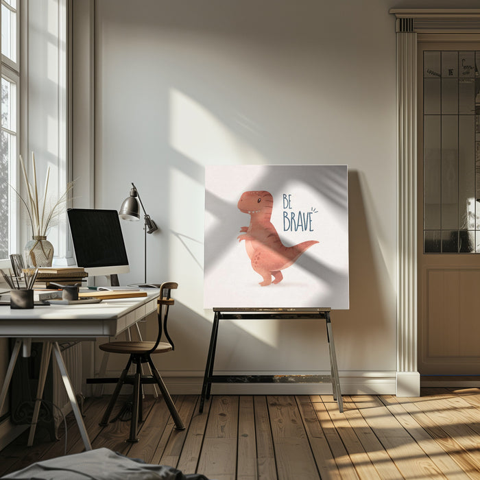 Dino Trex by Emel Tunaboylu Square Canvas Print Art for Modern Home Decor. Decorate your office or living room with canvas artwork