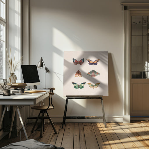 Kelebekler by Emel Tunaboylu Square Canvas Print Art for Modern Home Decor. Decorate your office or living room with canvas artwork