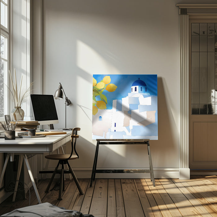 Santorini Neu by Ana Rut Bre Square Canvas Print Art for Modern Home Decor. Decorate your office or living room with canvas artwork