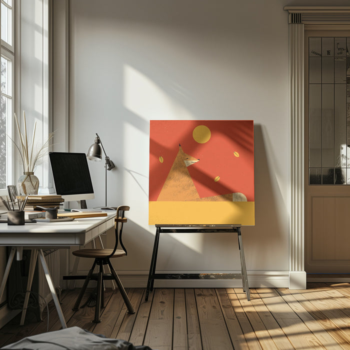 Fox by Vision Grasp Art Square Canvas Print Art for Modern Home Decor. Decorate your office or living room with canvas artwork