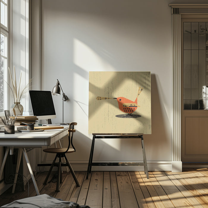 Singing Bird by Vision Grasp Art Square Canvas Print Art for Modern Home Decor. Decorate your office or living room with canvas artwork
