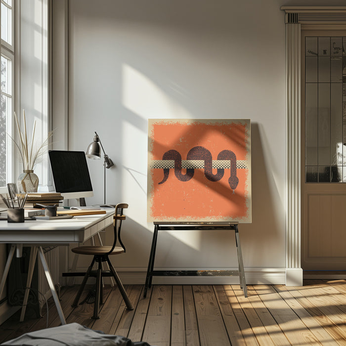Snake 2 by Vision Grasp Art Square Canvas Print Art for Modern Home Decor. Decorate your office or living room with canvas artwork
