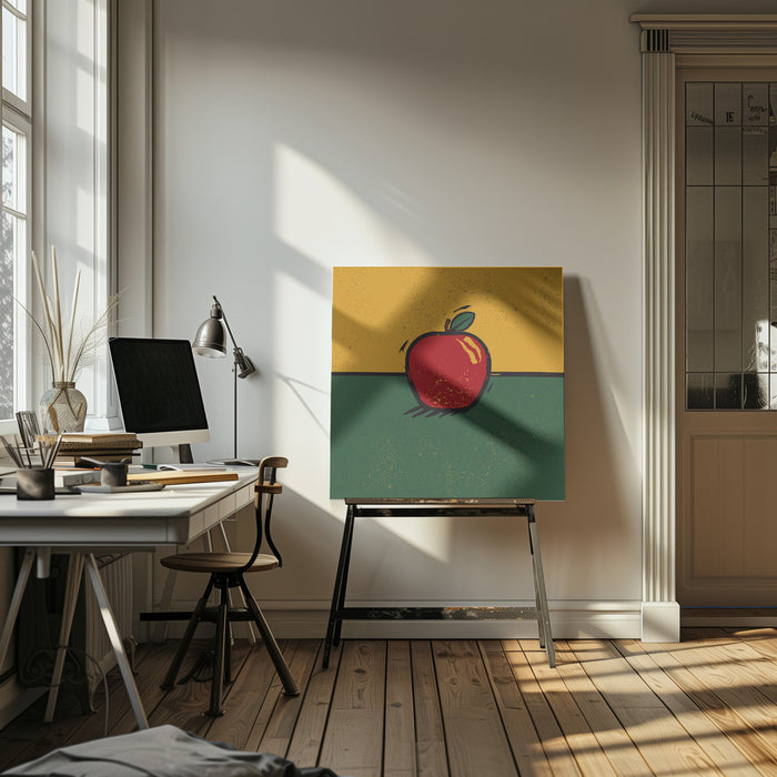 Apple by Vision Grasp Art Square Canvas Print Art for Modern Home Decor. Decorate your office or living room with canvas artwork