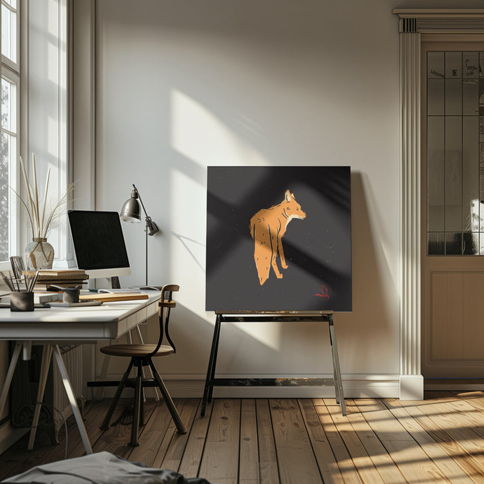 Fox by Vision Grasp Art Square Canvas Print Art for Modern Home Decor. Decorate your office or living room with canvas artwork