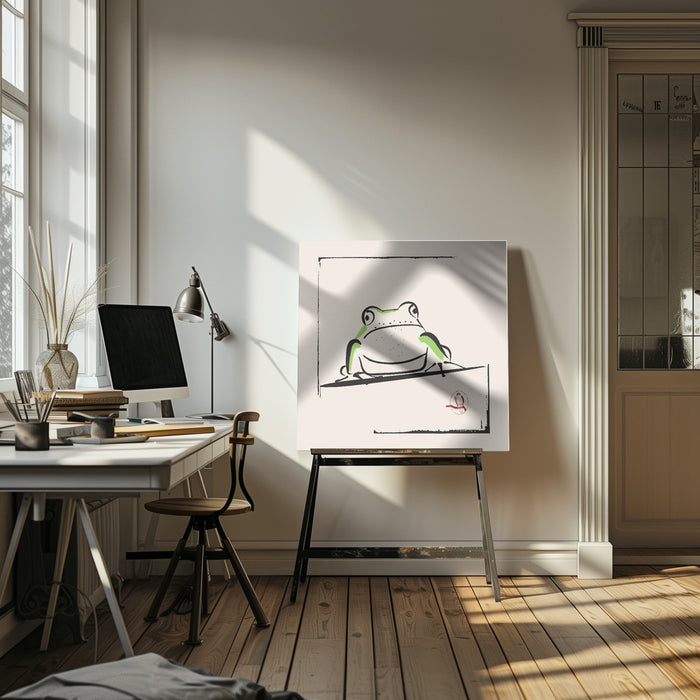 Frog by Vision Grasp Art Square Canvas Print Art for Modern Home Decor. Decorate your office or living room with canvas artwork