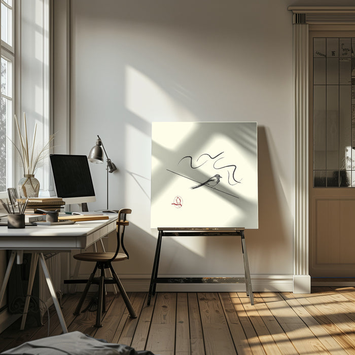 Magpie Square Canvas Art  Vision Grasp Art 