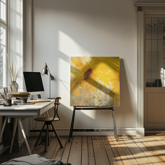 Sunflower by Nel Talen Square Canvas Print Art for Modern Home Decor. Decorate your office or living room with canvas artwork