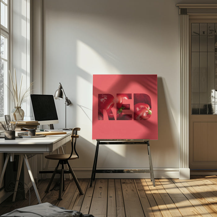 Red by Julia Ramiro Square Canvas Print Art for Modern Home Decor. Decorate your office or living room with canvas artwork