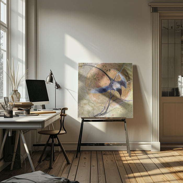 Golden Moon by Stephanie Law Square Canvas Print Art for Modern Home Decor. Decorate your office or living room with canvas artwork