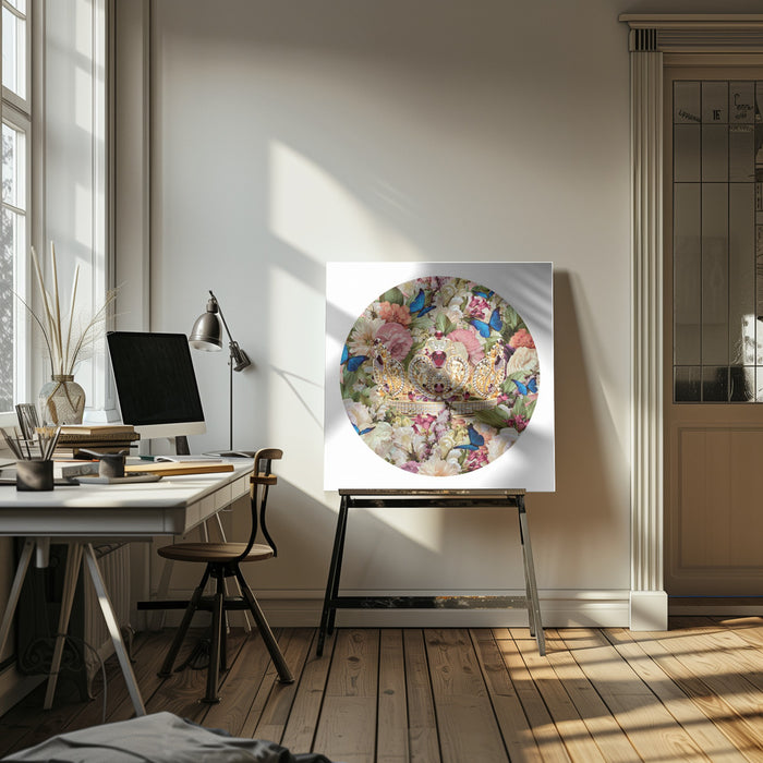 Morning Dream & Crown by Sue Skellern Square Canvas Print Art for Modern Home Decor. Decorate your office or living room with canvas artwork