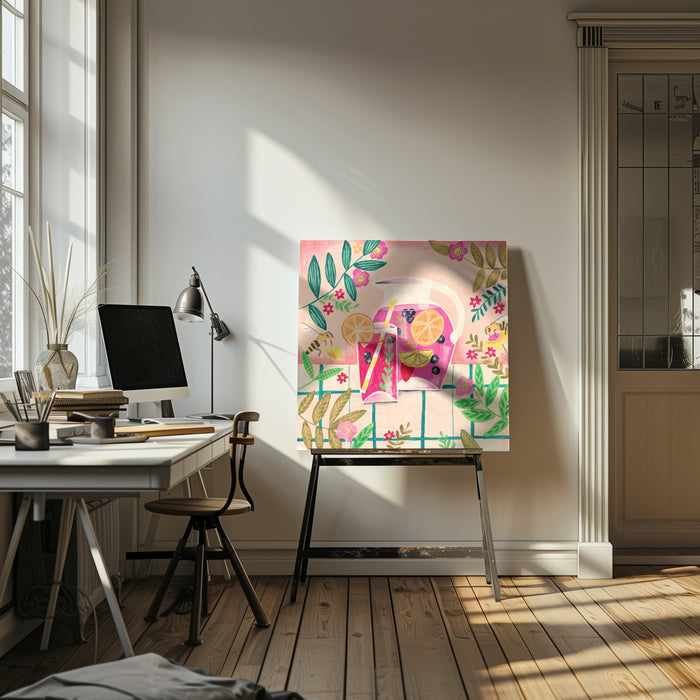 Sangria Summer by Caroline Bonne Müller Square Canvas Print Art for Modern Home Decor. Decorate your office or living room with canvas artwork