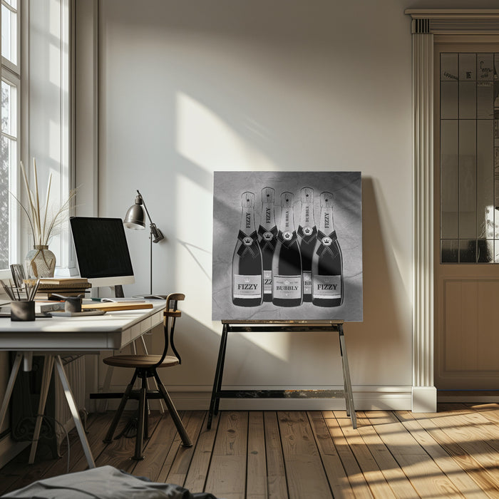 Champagne by Martina Square Canvas Print Art for Modern Home Decor. Decorate your office or living room with canvas artwork