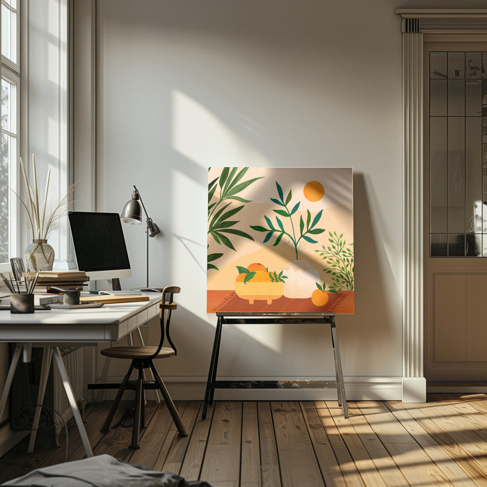 Boho Summer by Kristian Gallagher Square Canvas Print Art for Modern Home Decor. Decorate your office or living room with canvas artwork