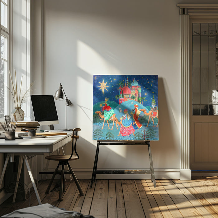 Three Wise Men by Caroline Bonne Müller Square Canvas Print Art for Modern Home Decor. Decorate your office or living room with canvas artwork