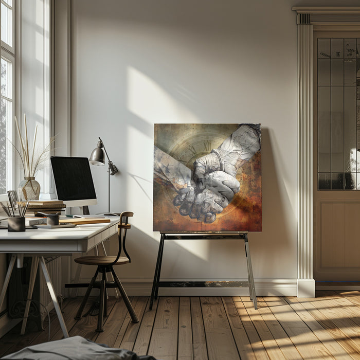 Hands 4 by Rafal Kulik Square Canvas Print Art for Modern Home Decor. Decorate your office or living room with canvas artwork