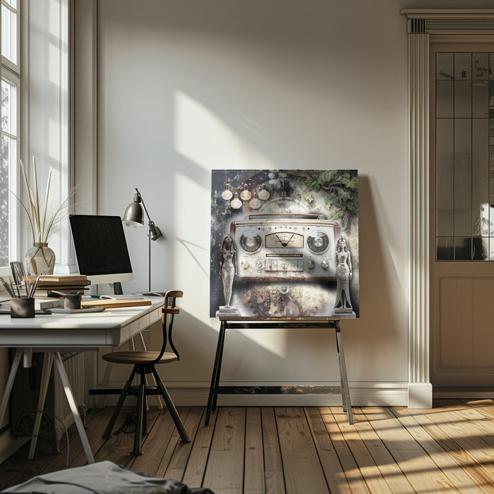 Radio 3 by Rafal Kulik Square Canvas Print Art for Modern Home Decor. Decorate your office or living room with canvas artwork
