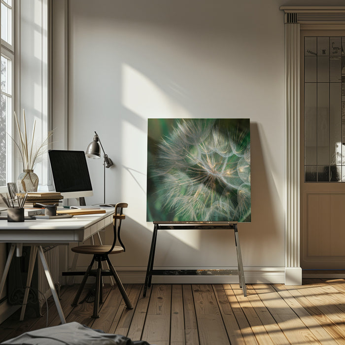 Summer Dandelion Square Canvas Art  Bethany Young 
