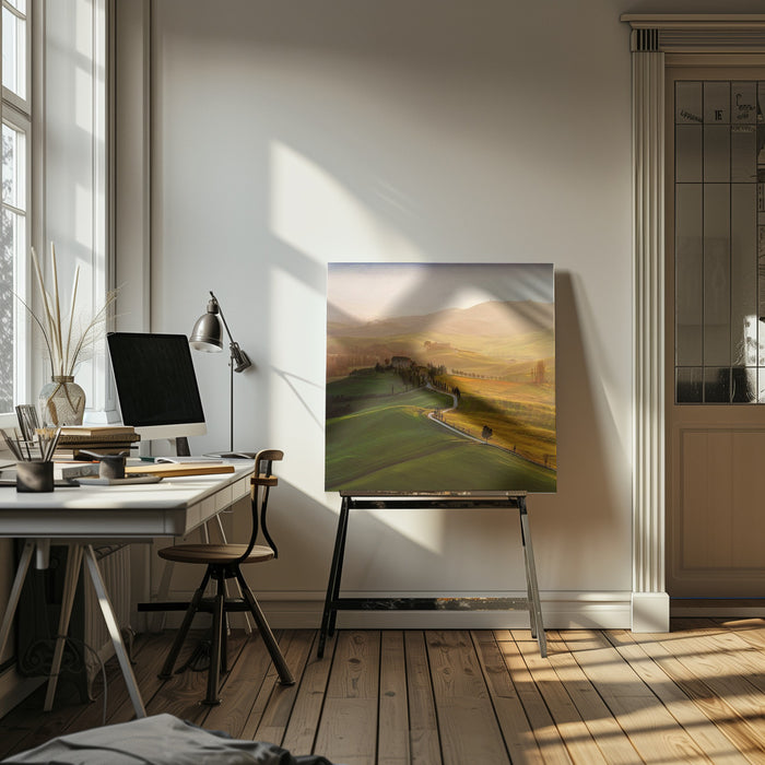 Val d\'Orcia by Jarek Pawlak Square Canvas Print Art for Modern Home Decor. Decorate your office or living room with canvas artwork