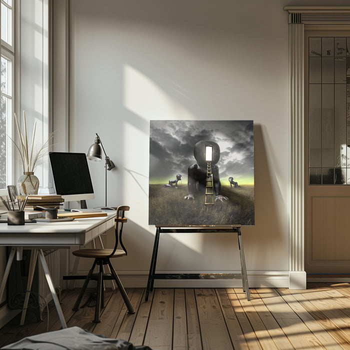 no escape by Ivan Valentino Square Canvas Print Art for Modern Home Decor. Decorate your office or living room with canvas artwork