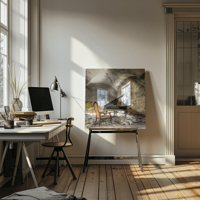 [in heaven] Piano by Mario Benz Square Canvas Print Art for Modern Home Decor. Decorate your office or living room with canvas artwork