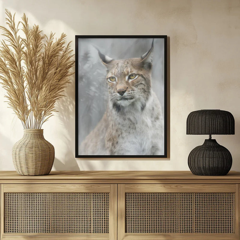 Lynx portrait in the fog Framed Art Santiago Pascual Buye | Home or Office Art