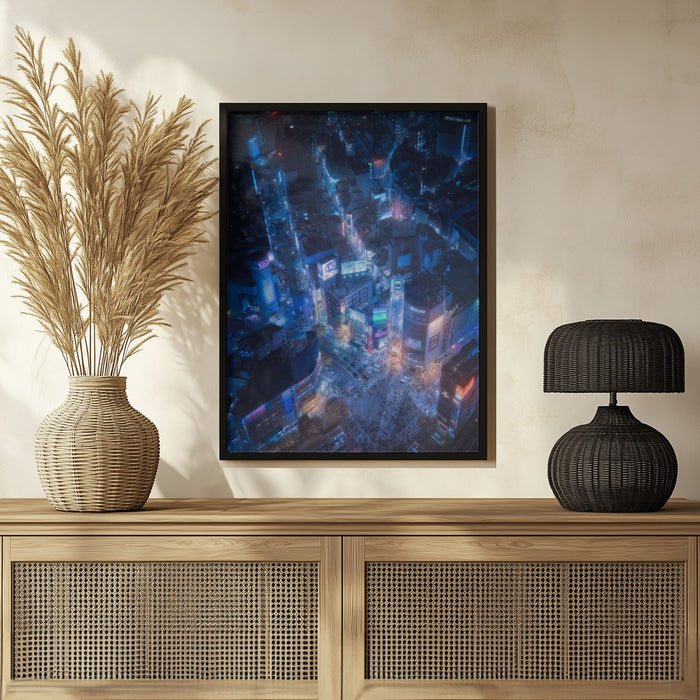 Flying Shibuya Framed Art Javier de la Torre | Home or Office Art