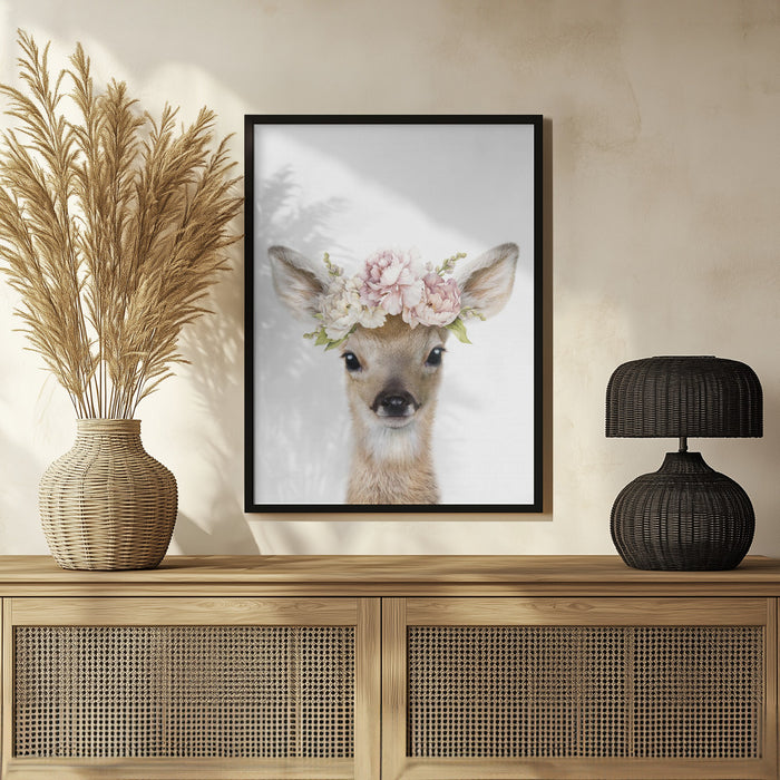 Floral Baby Deer Framed Art Lola Peacock | Home or Office Art