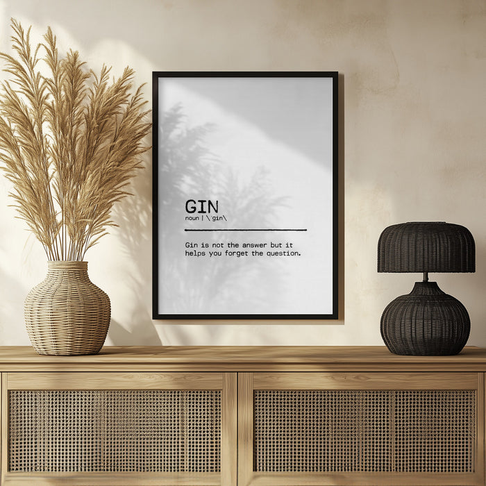 Quote Gin Question - Orara Studio Framed Art | Home or Office Art