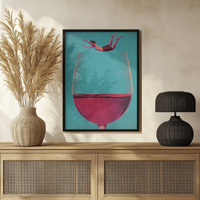 Wine Dive - Andreas Magnusson Framed Art | Home or Office Art