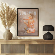 Bourbon Babe Vol 16 Vintage Vodka Martini Pin Up Girl - The Whiskey Ginger Framed Art | Home or Office Art