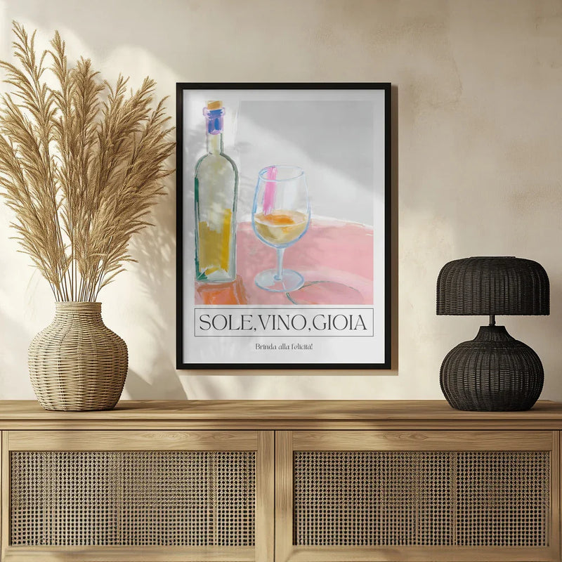 Sole, vino, gioia - Ohkimiko Framed Art | Home or Office Art