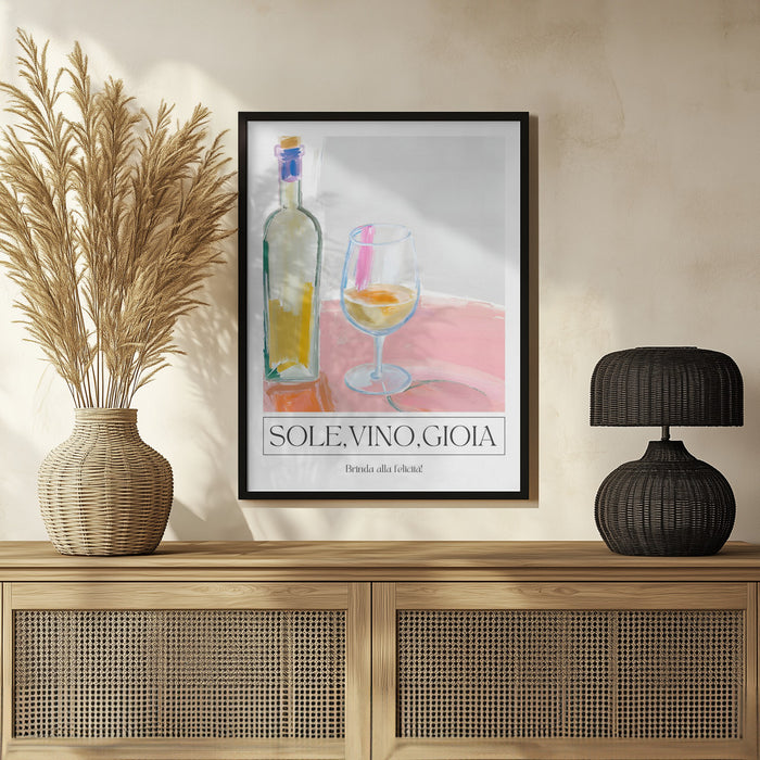 Sole, vino, gioia - Ohkimiko Framed Art | Home or Office Art