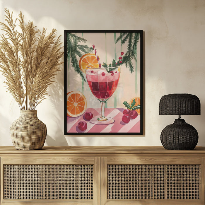 Christmas Red Cocktail - Melloi Art Prints Framed Art | Home or Office Art