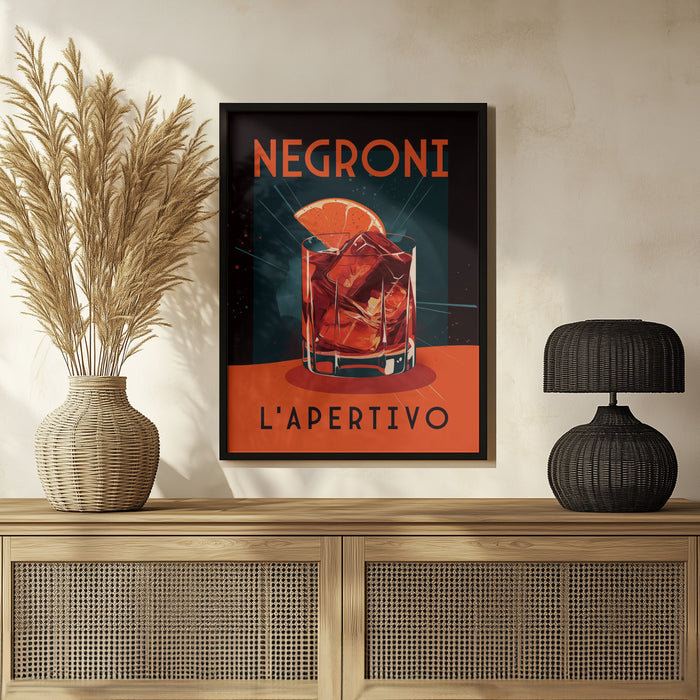 Negroni L&#039; Apertivo - Andreas Magnusson Framed Art | Home or Office Art