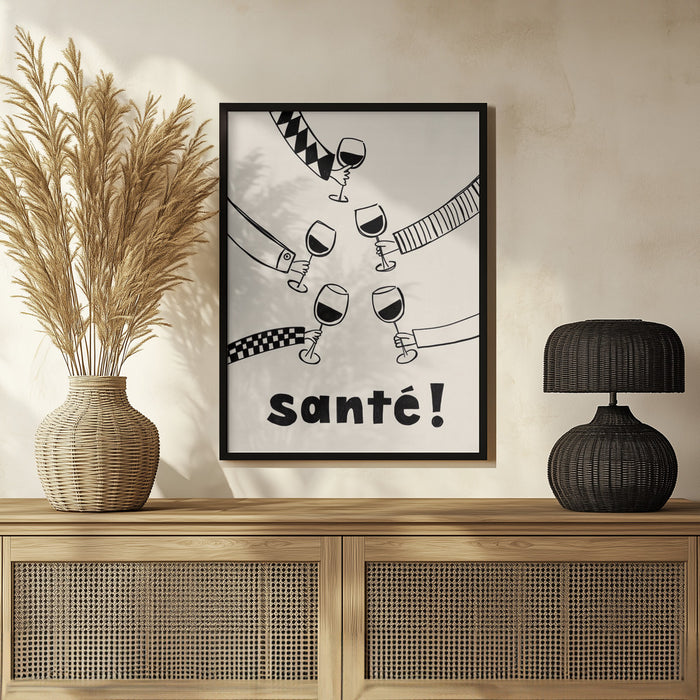 Santé Wine Party with Friends - Rio Soléy Framed Art | Home or Office Art