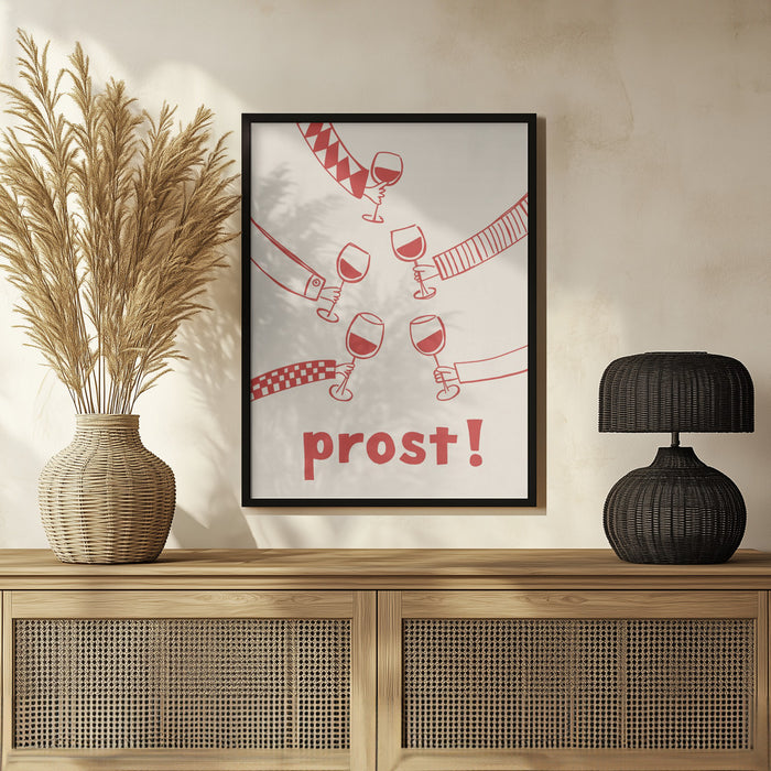 Prost! Wine Party with Friends - Rio Soléy Framed Art | Home or Office Art