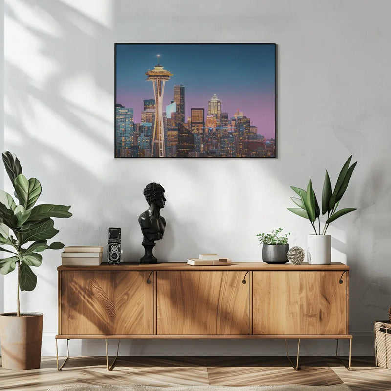 Pink Seattle. Framed Art Juan Pablo de Miguel | Home or Office Art