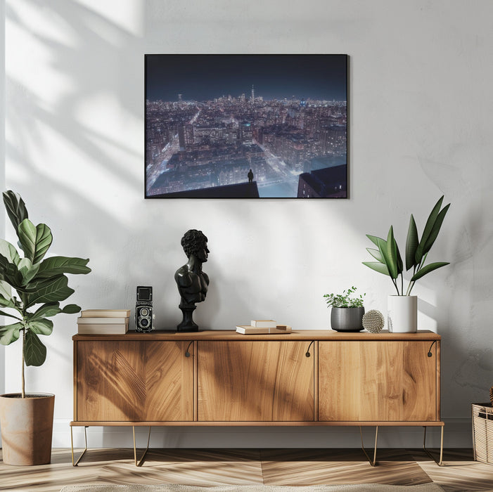 Cyber punk Newyork Framed Art Qijia Li | Home or Office Art