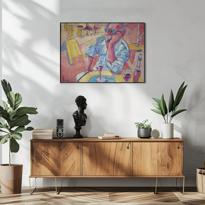 Contemplative Cafe Moment - Dorothy Fagan Framed Art | Home or Office Art