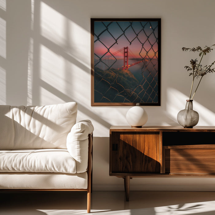 Golden Gate Caged Framed Art David George | Home or Office Art