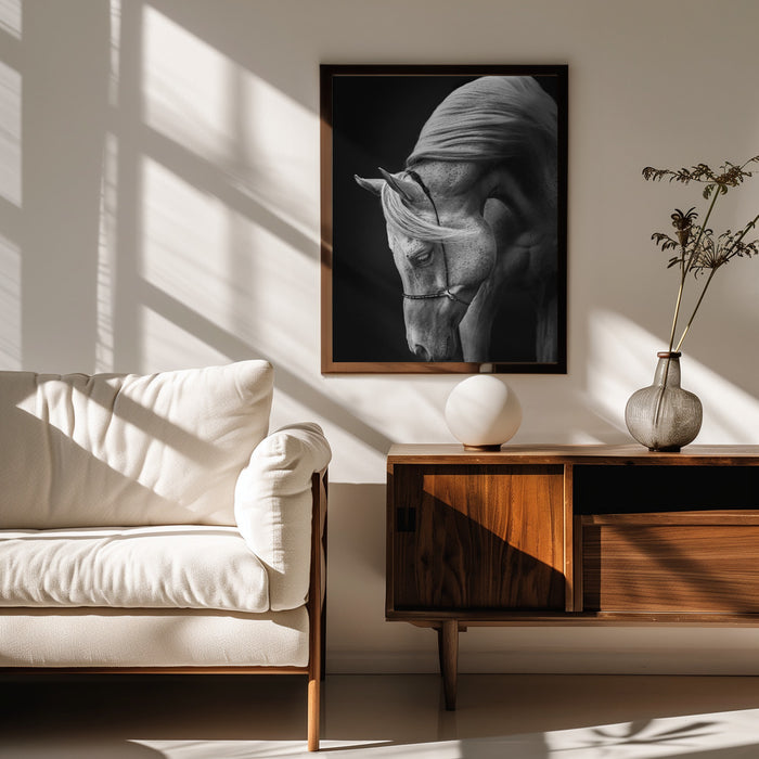 white stallion Framed Art Ulrike Leinemann | Home or Office Art