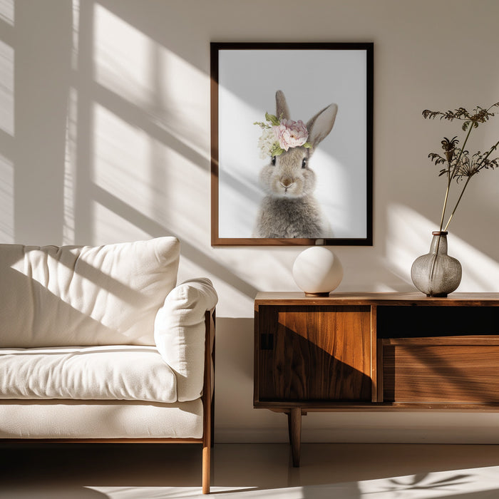 Floral Bunny Framed Art Lola Peacock | Home or Office Art