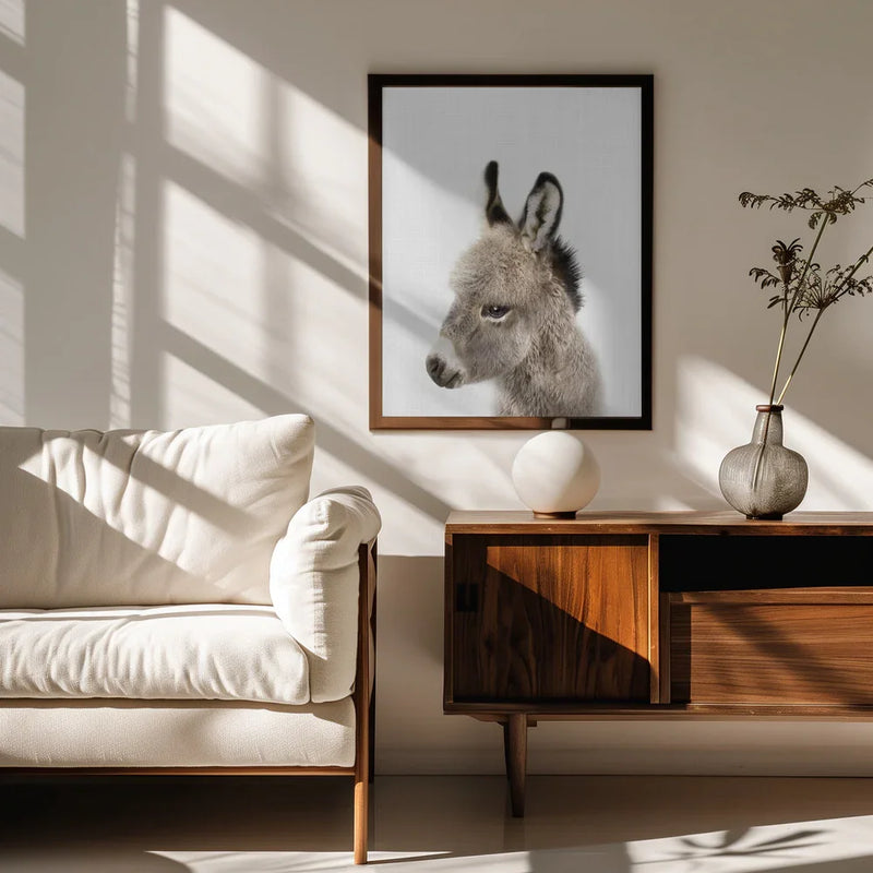 Peekaboo Baby Donkey Framed Art Lola Peacock | Home or Office Art