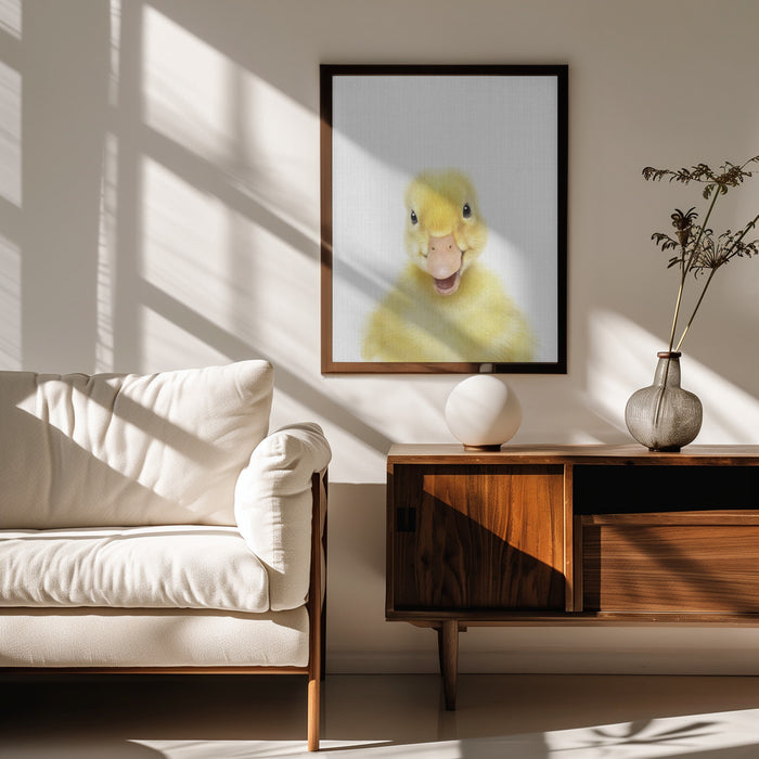 Peekaboo Baby Duck Framed Art Lola Peacock | Home or Office Art