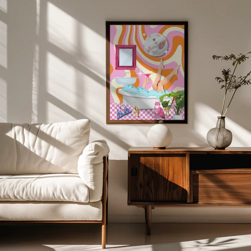 Groovy Bathtub Bliss - Athene Fritsch Framed Art | Home or Office Art