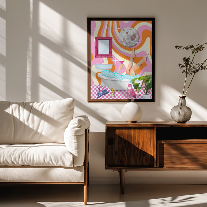 Groovy Bathtub Bliss - Athene Fritsch Framed Art | Home or Office Art