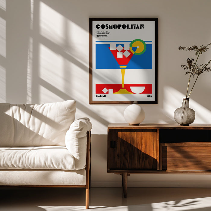 Cosmopolitan Bauhaus Cocktail - Retrodrome Framed Art | Home or Office Art